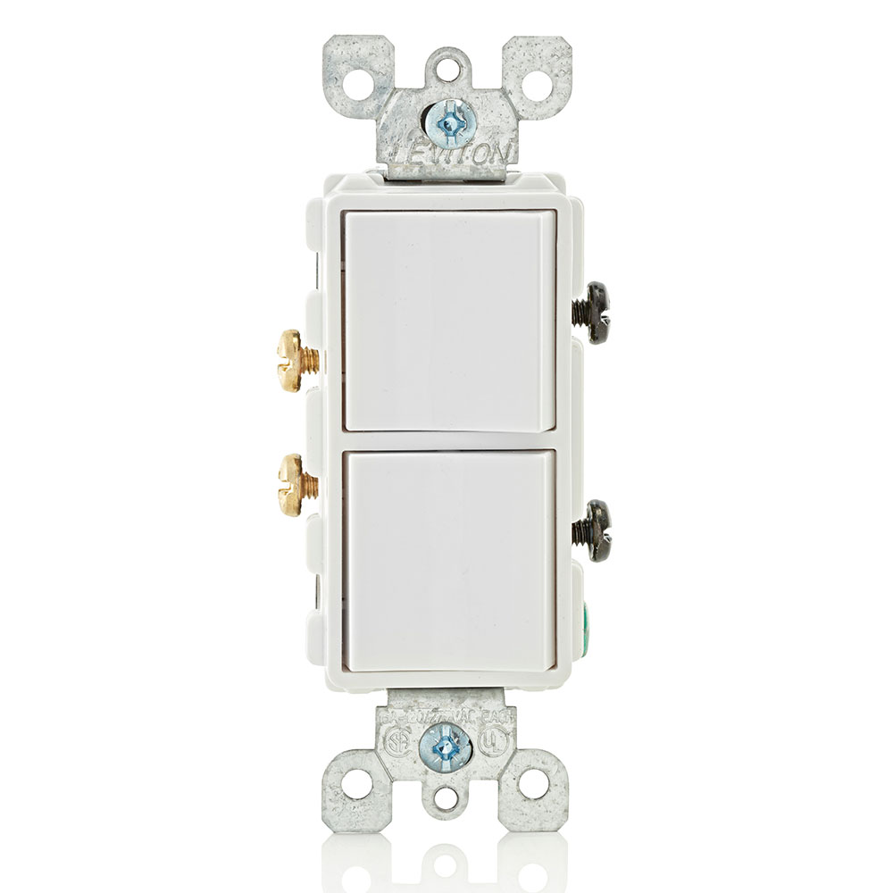 APAGADOR DOBLE DECORA COMERCIAL 1P 15A 125/277V BLANCO 5634-W