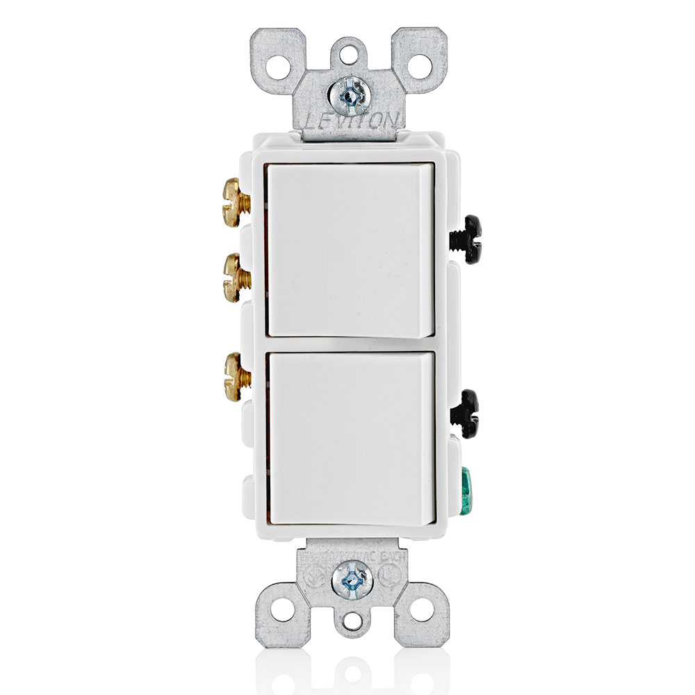 APAGADOR DOBLE DECORA COMERCIAL 1P/3V 15A 125/277V BLANCO 5641-W