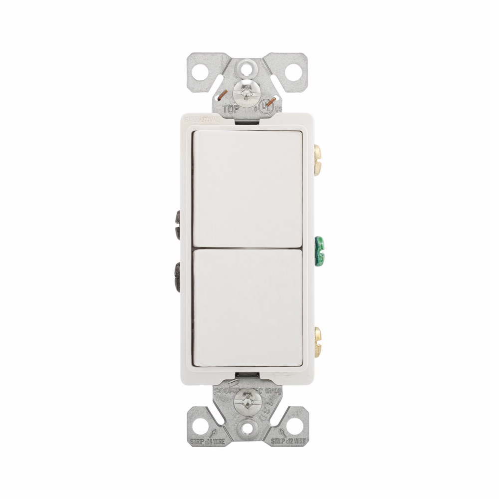 APAGADOR DOBLE DECORATOR 1P /3V 15A 125/277V BLANCO 7732W-BOX