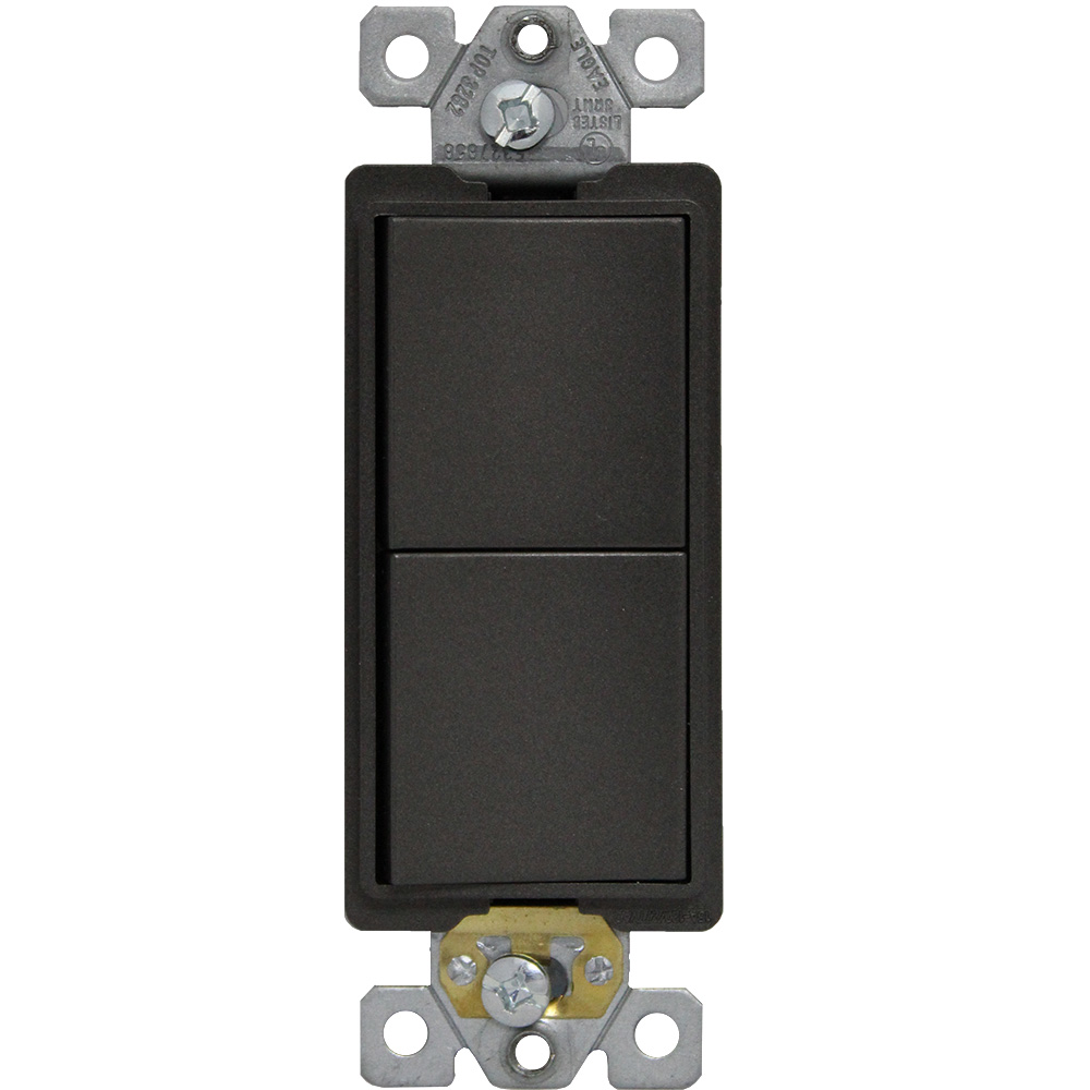 APAGADOR DOBLE RESIDENCIAL DECOR 1P 15A 125/277V NEGRO 3282-BK