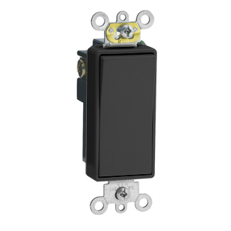 APAGADOR SENCILLO DECORA COMERCIAL 1P 15A 125/277V NEGRO 5691-2E