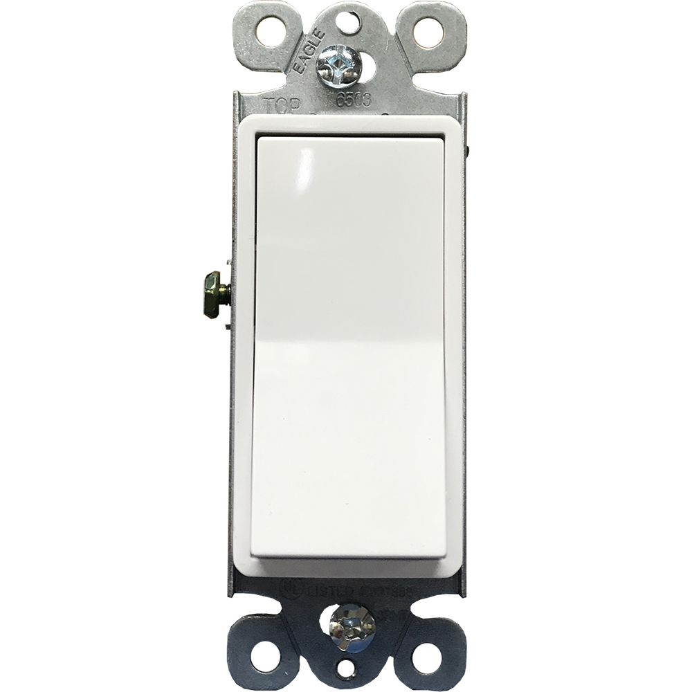 APAGADOR SENCILLO DECOR RESIDENCIAL 3V 15A 125/277V BLANCO 6503-W