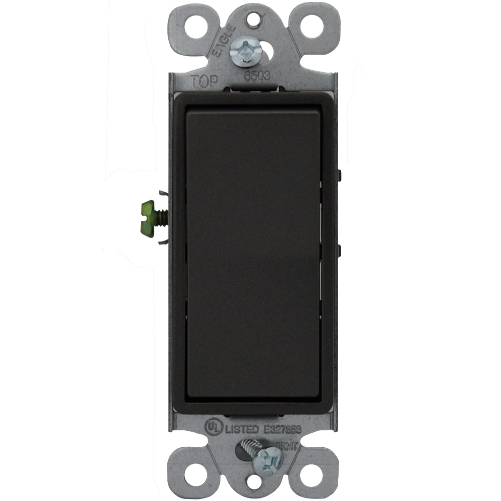 APAGADOR SENCILLO DECOR RESIDENCIAL 3V 15A 125/277V NEGRO 6503-BK