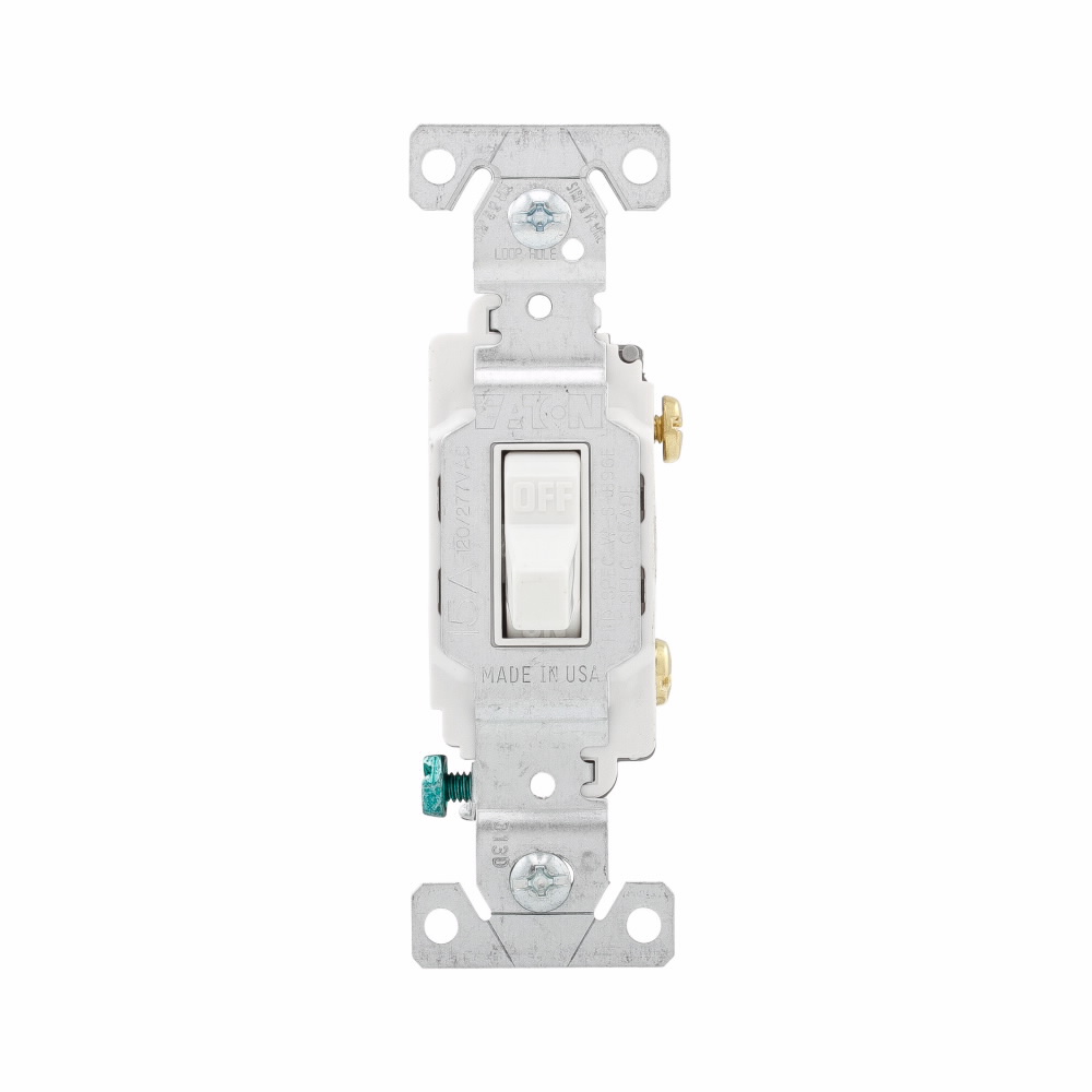 APAGADOR SENCILLO PALANCA COMERCIAL 1P 15A 125/277V BLANCO CS115W
