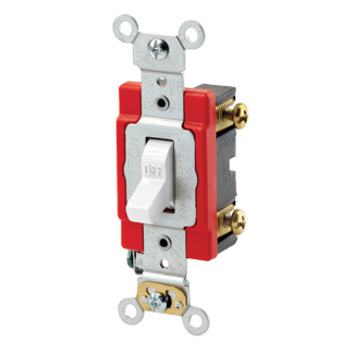 APAGADOR SENCILLO PALANCA INDUSTRIAL 1P 20A 125/277V BLANCO 1221-2W
