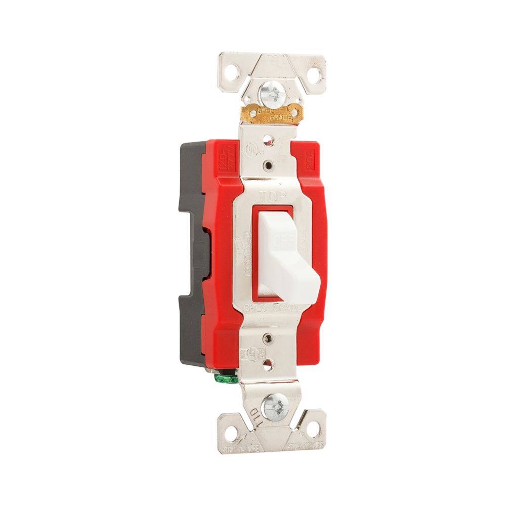APAGADOR SENCILLO PALANCA INDUSTRIAL 1P 20A 125/277V BLANCO CWAH1221W