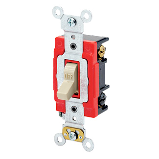 APAGADOR SENCILLO PALANCA INDUSTRIAL 3V 20A 125/277V MARFIL 1223-2I
