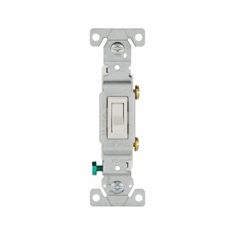 APAGADOR SENCILLO PALANCA RESIDENCIAL 1P 15A 125V BLANCO 1301-7W