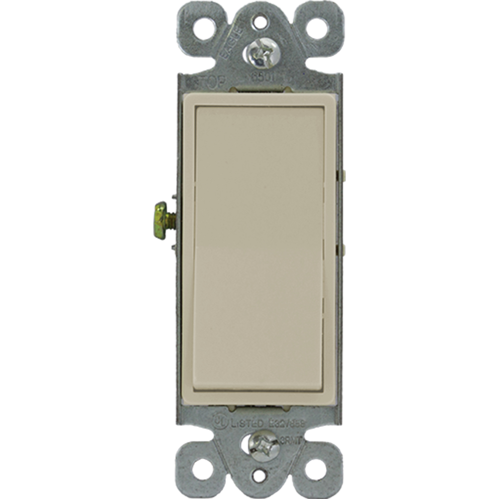 APAGADOR SENCILLO RESIDENCIAL DECOR 1P 15A 125/277V MARFIL 6501-V