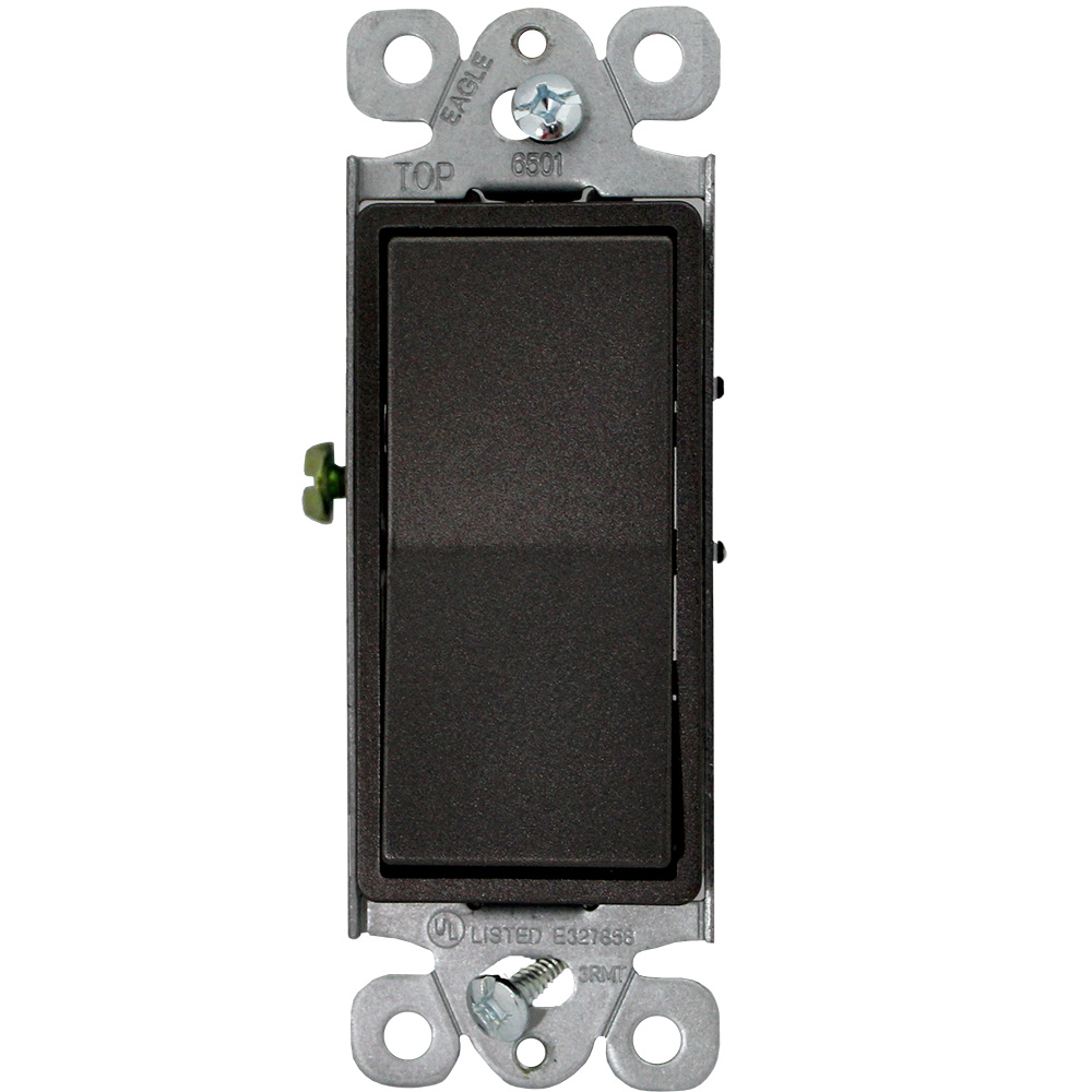 APAGADOR SENCILLO RESIDENCIAL DECOR 1P 15A  125/277V NEGRO 6501-BK