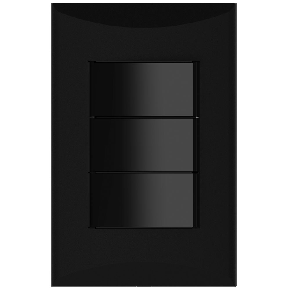 APAGADOR TRIPLE 1P 15A 125V NEGRO PLATA 1005-BK