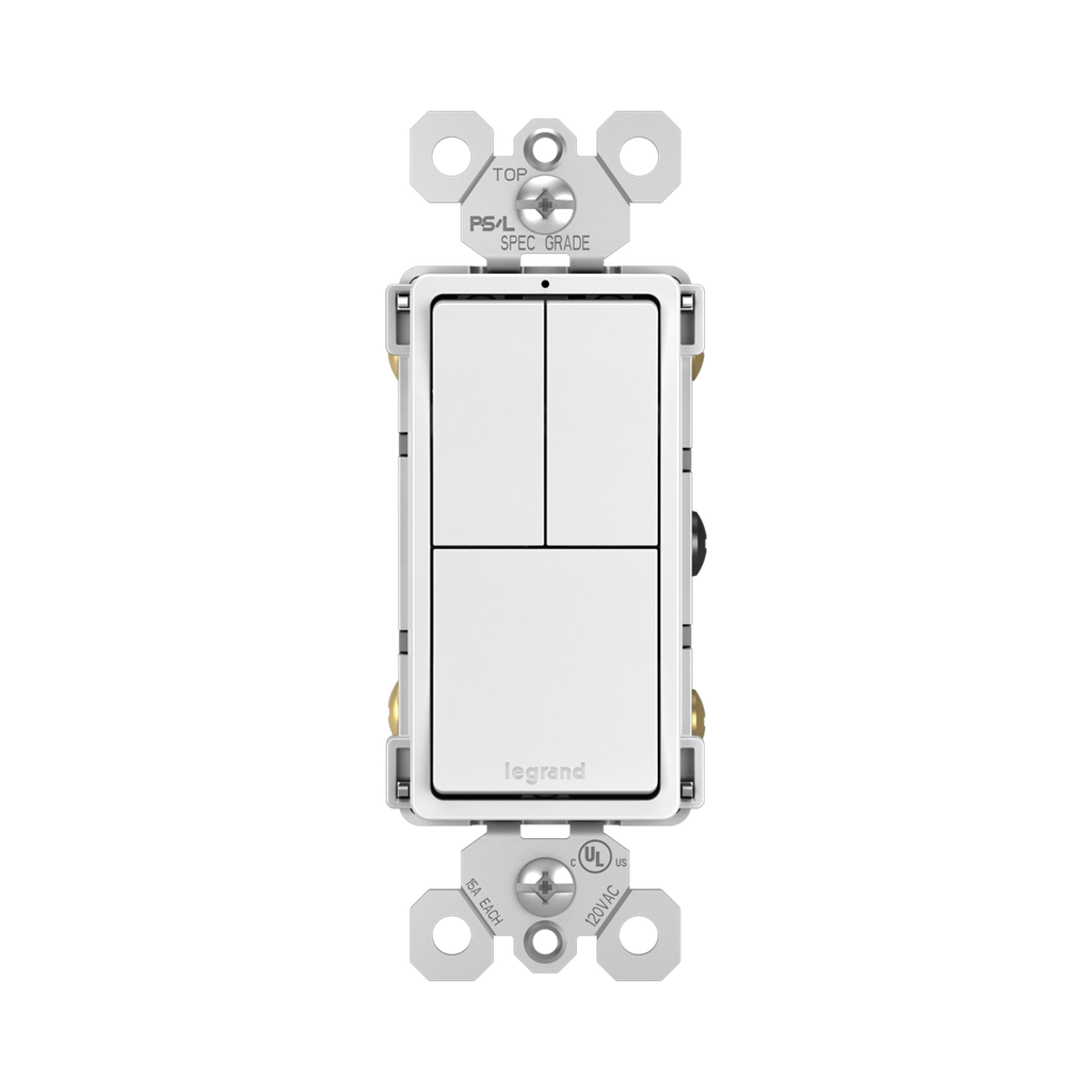 APAGADOR TRIPLE (2 SWITCH 1P+1 SWITCH 3V) 125V BLANCO RADIANT RCD113W