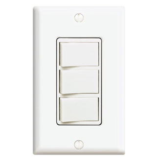APAGADOR TRIPLE DECORA RESIDENCIAL 1P 15A 125V BLANCO 1755-2W