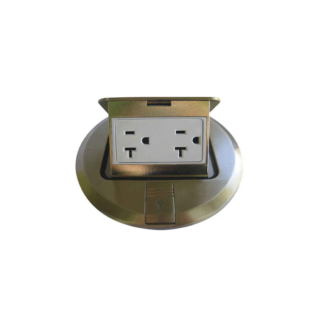 CAJA PISO POP-UP TOMA DOBLE DECOR 2P 3H 20A 125V BRONCE 5799FBA