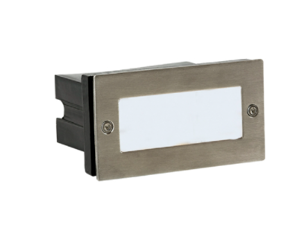 EMPOTRADO DE MURO LED RECTANGULAR SATINADO 0.6W 100-127V 4lm 3000K