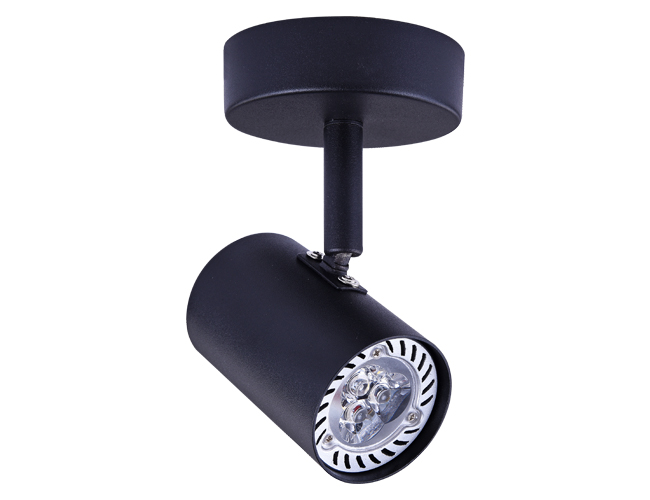 LUMINARIA SOBREPONER INTERIOR SENCILLA NEGRA GU10X1 LI-3071 BK