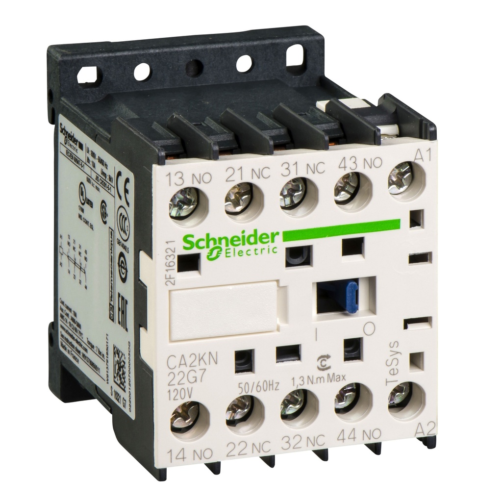MINI CONTACTOR AUXILIAR DE CONTROL 2NA+2NC BOBINA 120V AC