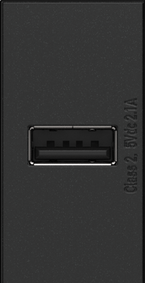 MODULO TOMA USB TIPO A 2.1A MODULO GRAFITO ADORNE ARUSBG4