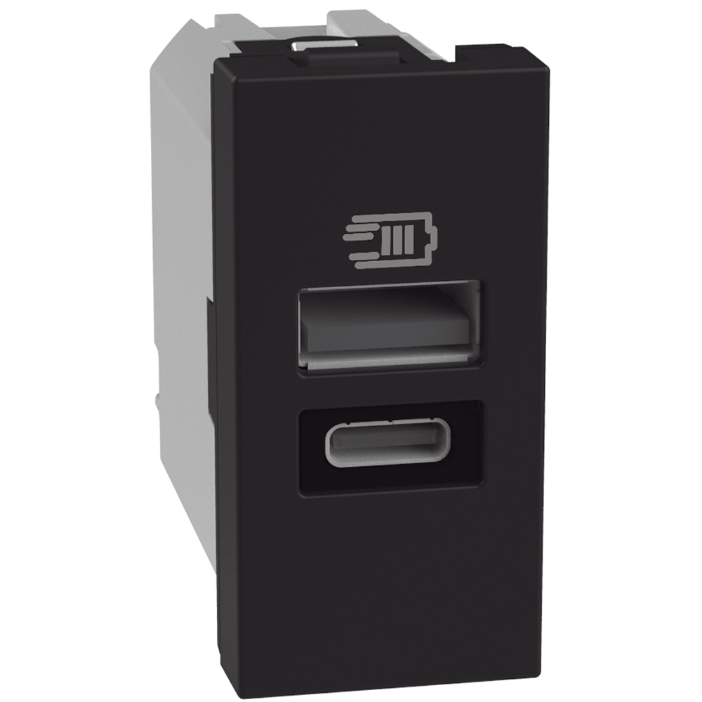 MODULO TOMA USB TIPO A/C 15W NEGRO MATIXGO JB4191AC