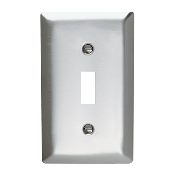 PLACA ACERO INOX APAGADOR SENCILLO PALANCA 1 GANG P&S SS1