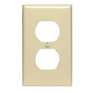 PLACA PLASTICA TOMA DOBLE / APAGADOR DOBLE PALANCA MARFIL 80703-I