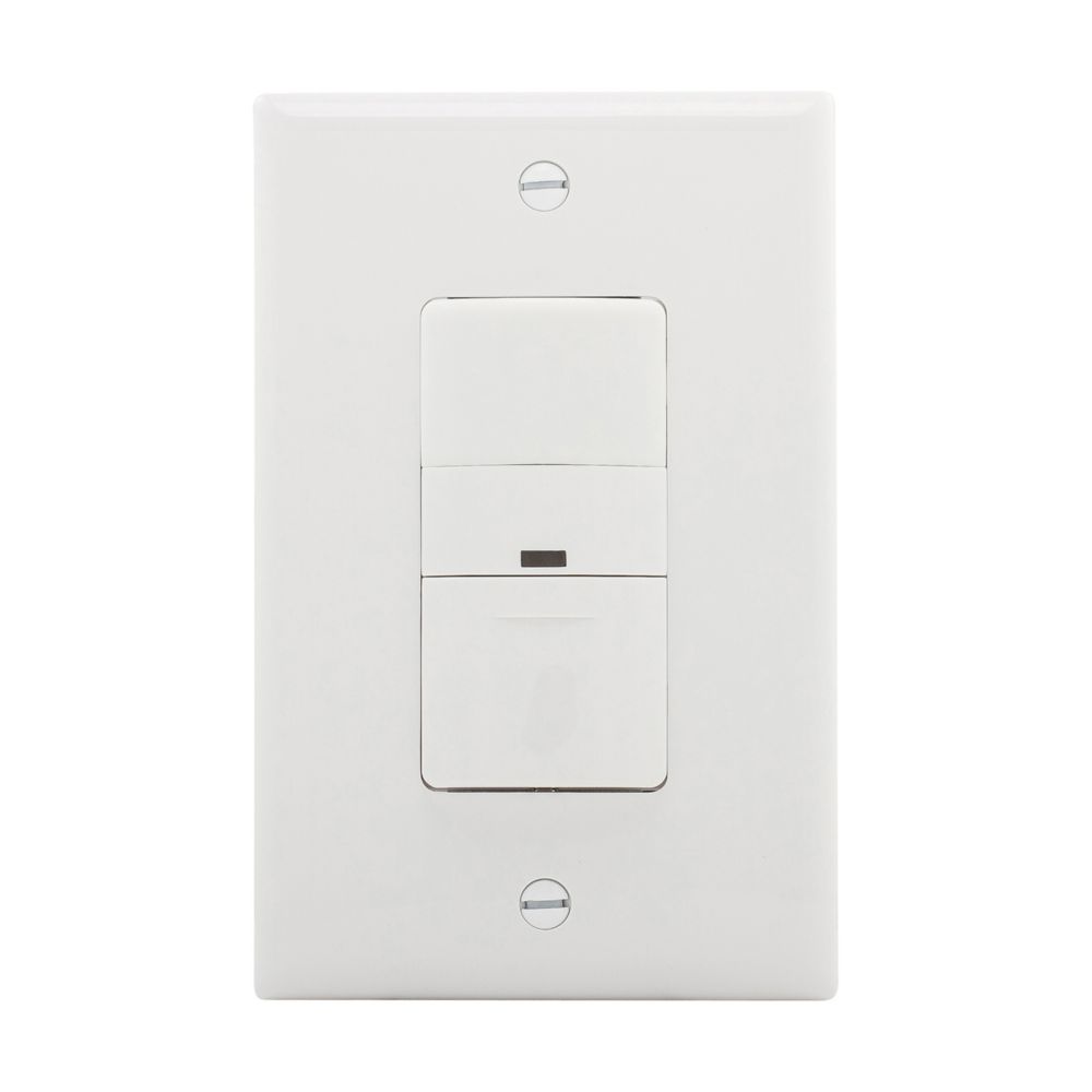 SENSOR MOVIMIENTO PARED PIR 450FT2 600W 120V NO NEUTRO BLANCO OS306A-W