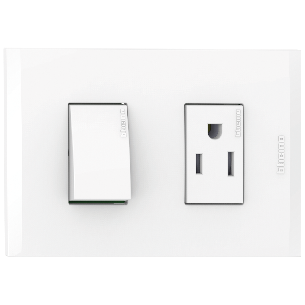 TOMA COMBINADO APAGADOR 1P 15A + TOMA 15A BLANCO NOBILE AF2231EB
