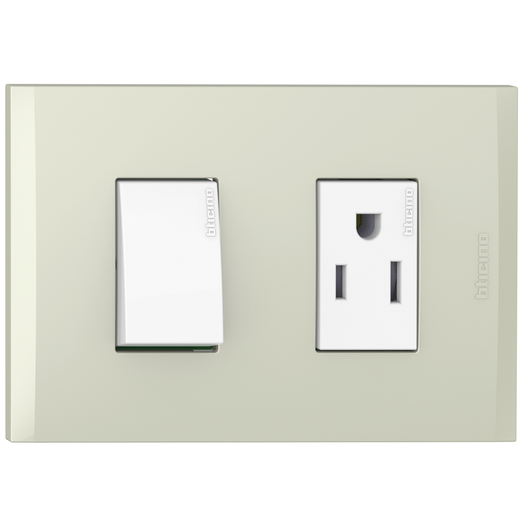 TOMA COMBINADO APAGADOR 1P 15A + TOMA 15A CHAMPAGNE NOBILE AF2231EBCH