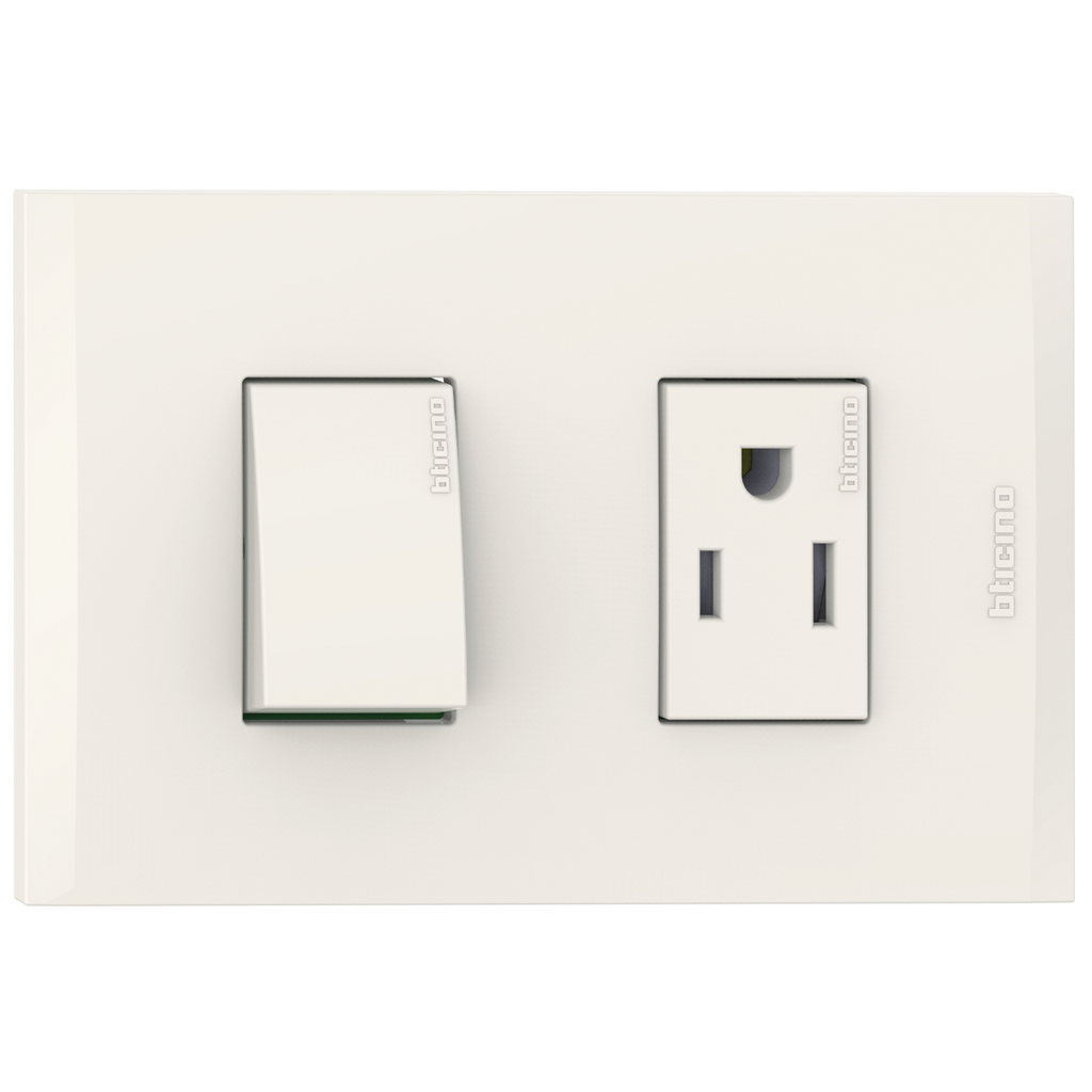 TOMA COMBINADO APAGADOR 1P 15A + TOMA 15A MARFIL NOBILE AF2231EM