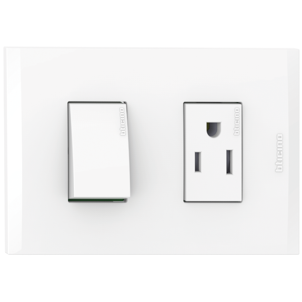 TOMA COMBINADO APAGADOR 3V 15A + TOMA 15A BLANCO NOBILE AF2232EB