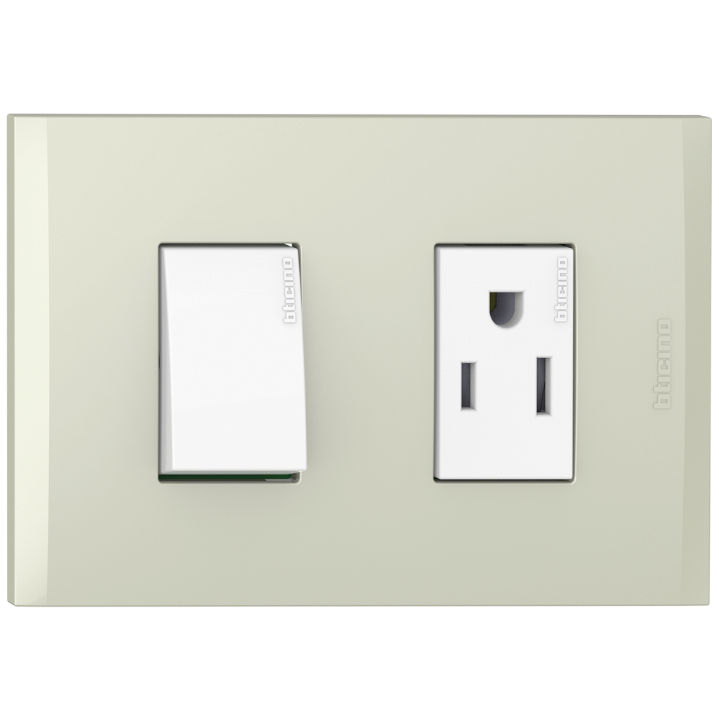 TOMA COMBINADO APAGADOR 3V 15A + TOMA 15A CHAMPAGNE NOBILE AF2232EBCH