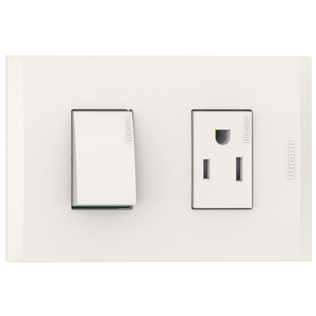 TOMA COMBINADO APAGADOR 3V 15A + TOMA 15A MARFIL NOBILE AF2232EM