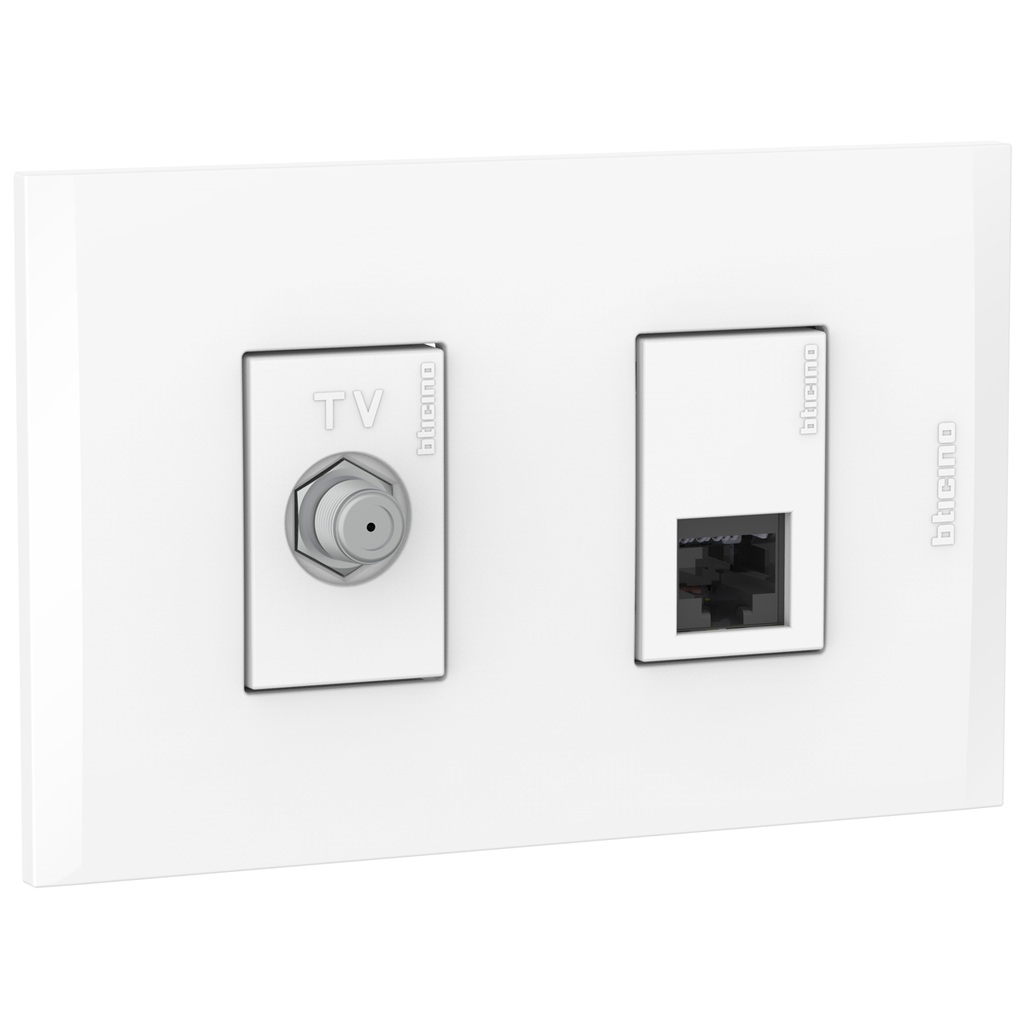 TOMA COMBINADO COAXIAL TV + RJ45 CAT.6 BLANCO NOBILE AF2292EB