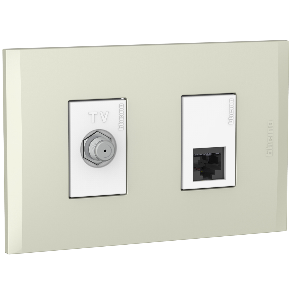 TOMA COMBINADO COAXIAL TV + RJ45 CAT.6 CHAMPAGNE NOBILE AF2292EBCH