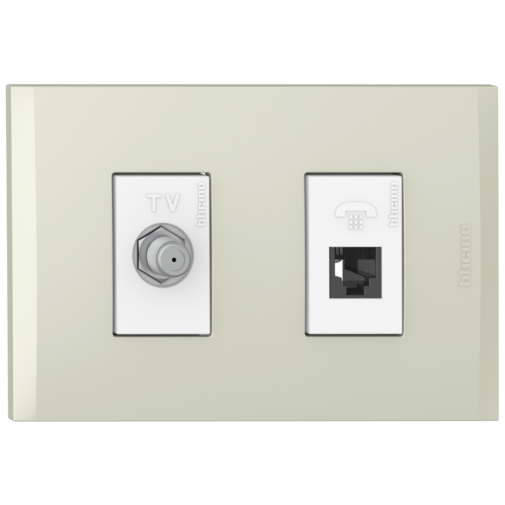 TOMA COMBINADO COAXIAL TV + TEL RJ11 CHAMPAGNE NOBILE AF2272EBCH
