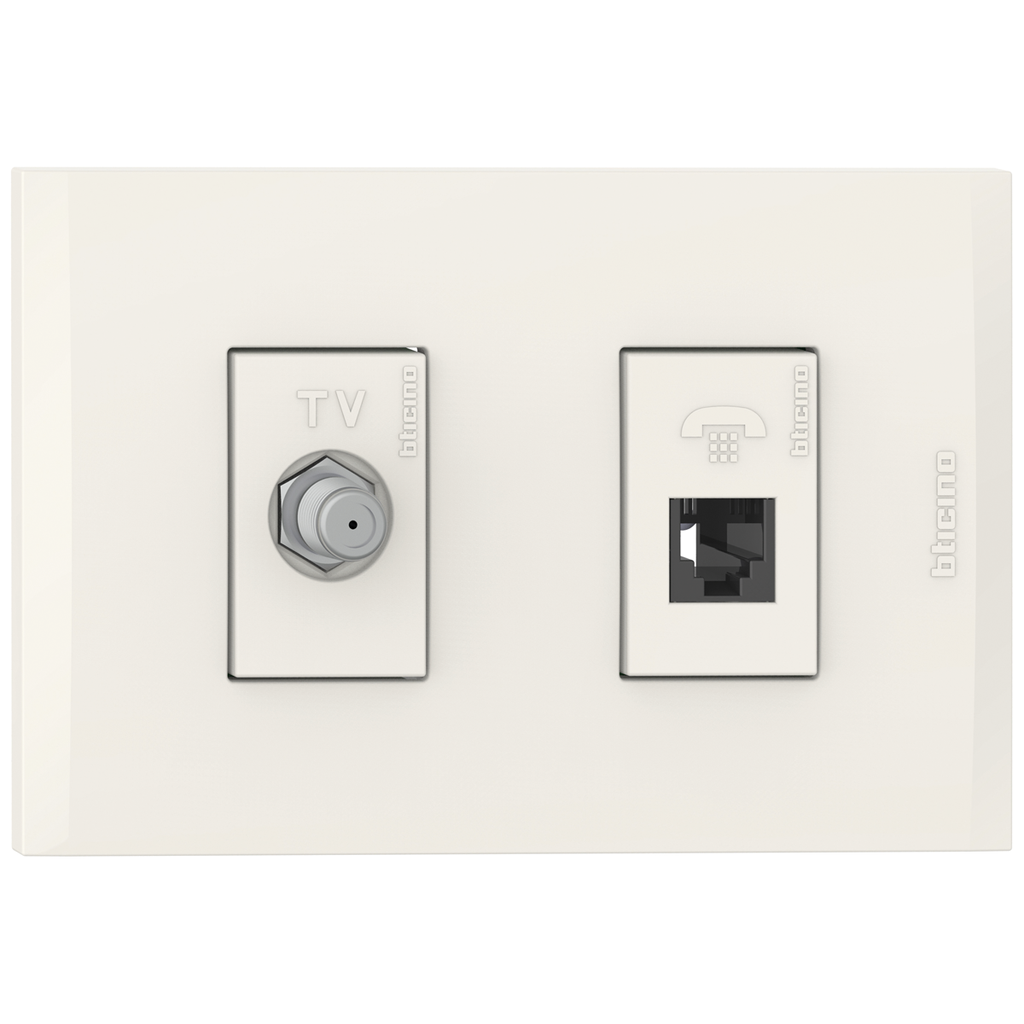 TOMA COMBINADO COAXIAL TV + TEL RJ11 MARFIL NOBILE AF2272EM