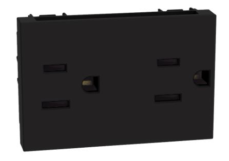 TOMA DOBLE 2P 3H 15A 125V 3 MODULOS MATIXGO NEGRO JB4188