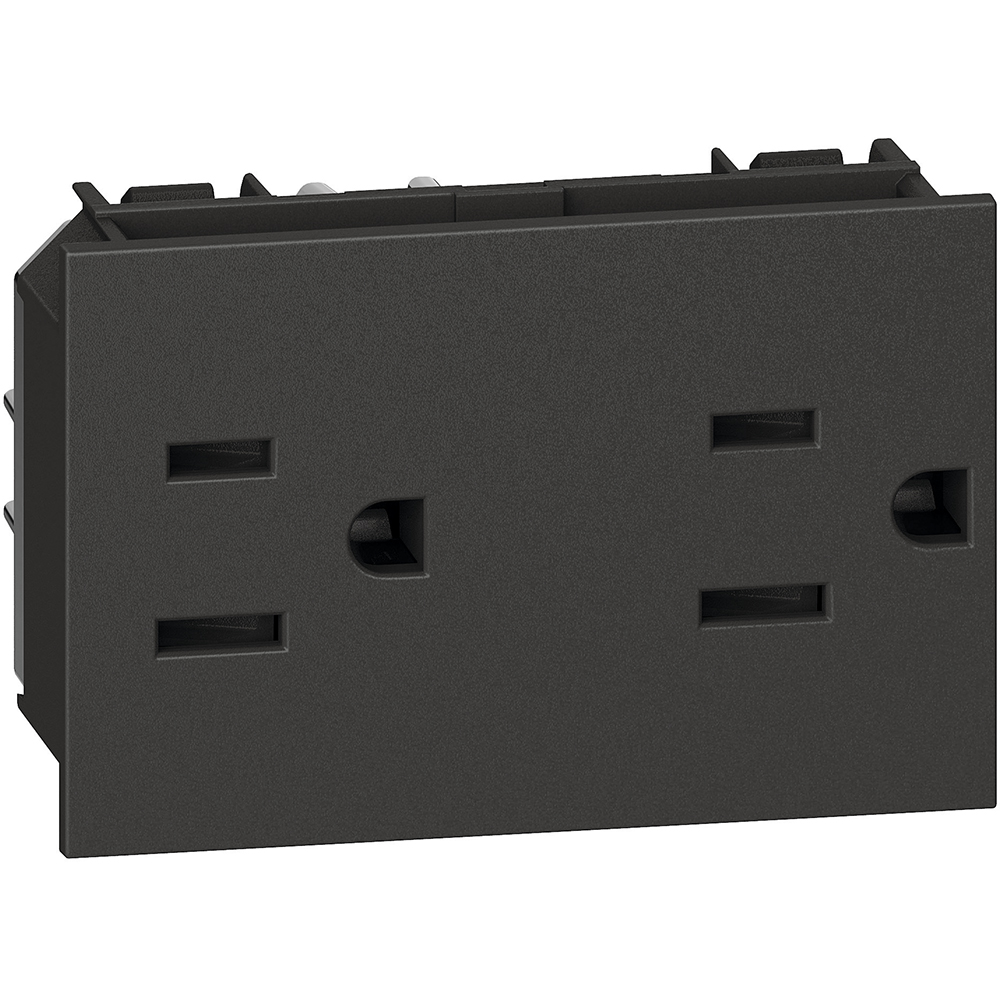 TOMA DOBLE 2P 3H 15A 125V 3 MODULOS NEGRO LIVING NOW KG4188