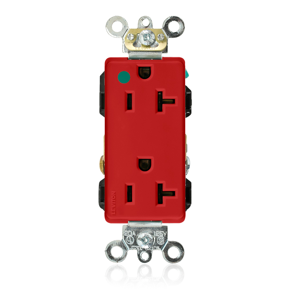 TOMA DOBLE DECORA HOSPITAL 2P 3H 20A 125V NEMA 5-20R ROJO 16362-HGR
