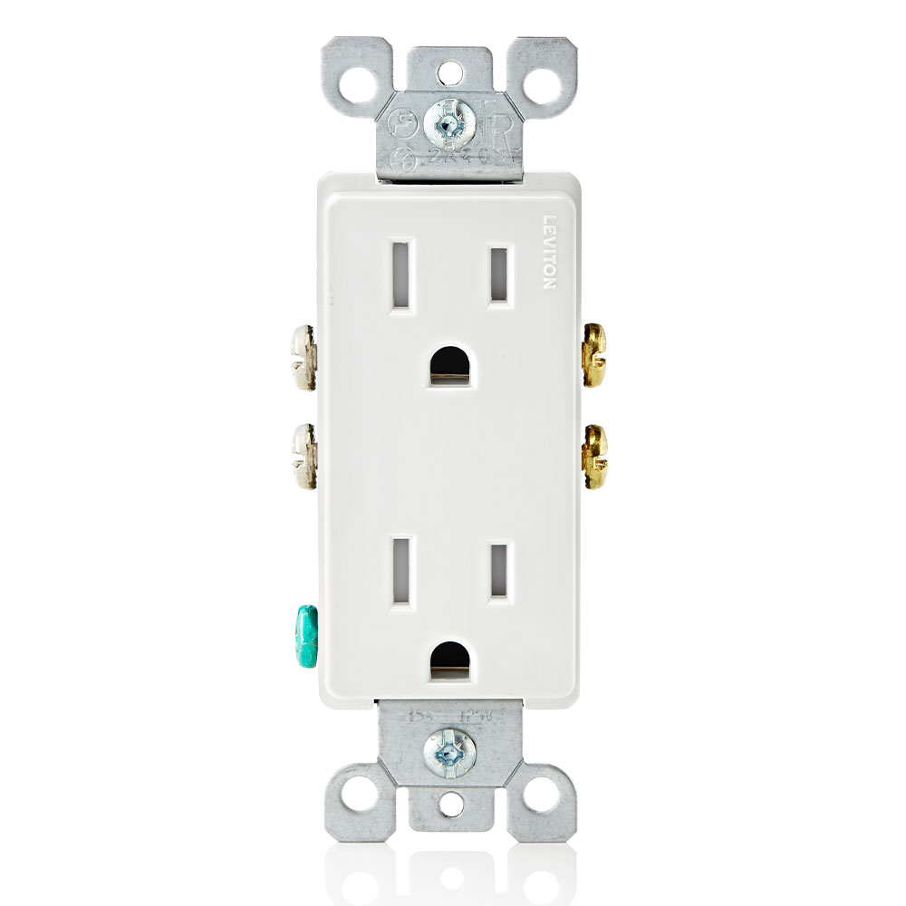 TOMA DOBLE DECORA RESI TR 2P 3H 15A 125V NEMA 5-15R BLANCO T5325-W