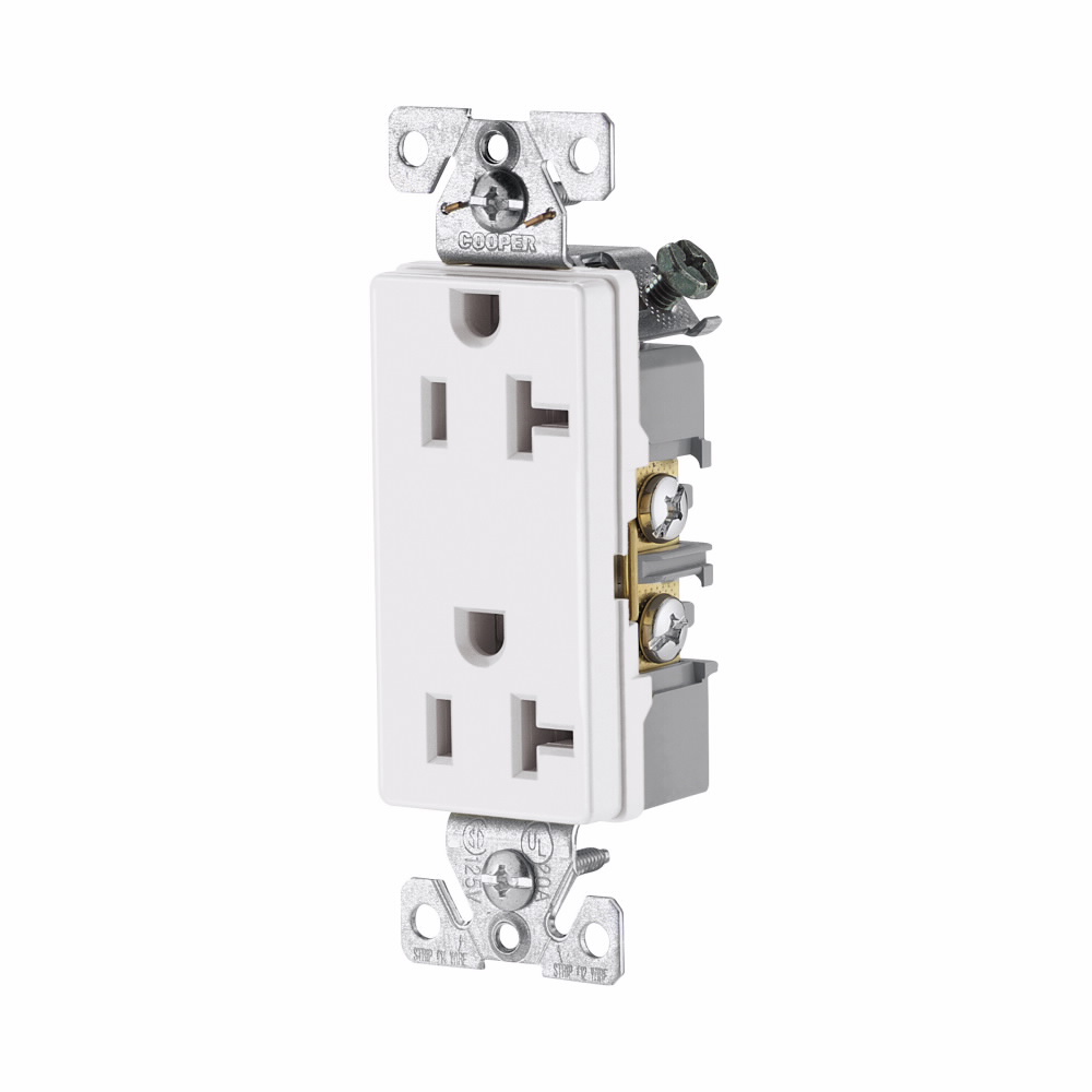TOMA DOBLE DECORATOR COMERCIAL 2P 20A 125V NEMA 5-20R BLANCO 6352W-BU
