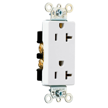 TOMA DOBLE DECORATOR COMERCIAL 2P 3H 20A 125V NEMA 5-20R BLANCO 26352W