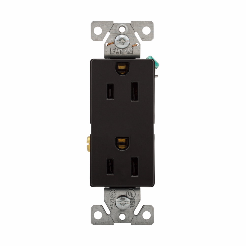 TOMA DOBLE DECORATOR INDUSTRIA 2P3H 15A 125V NEMA5-15R NEGRO 6252BK-BU