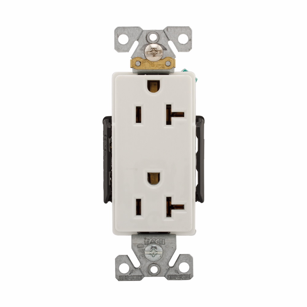 TOMA DOBLE DECORATOR INDUSTRIAL 2P 3H 20A 125V NEMA 5-20R BLANCO 6362W
