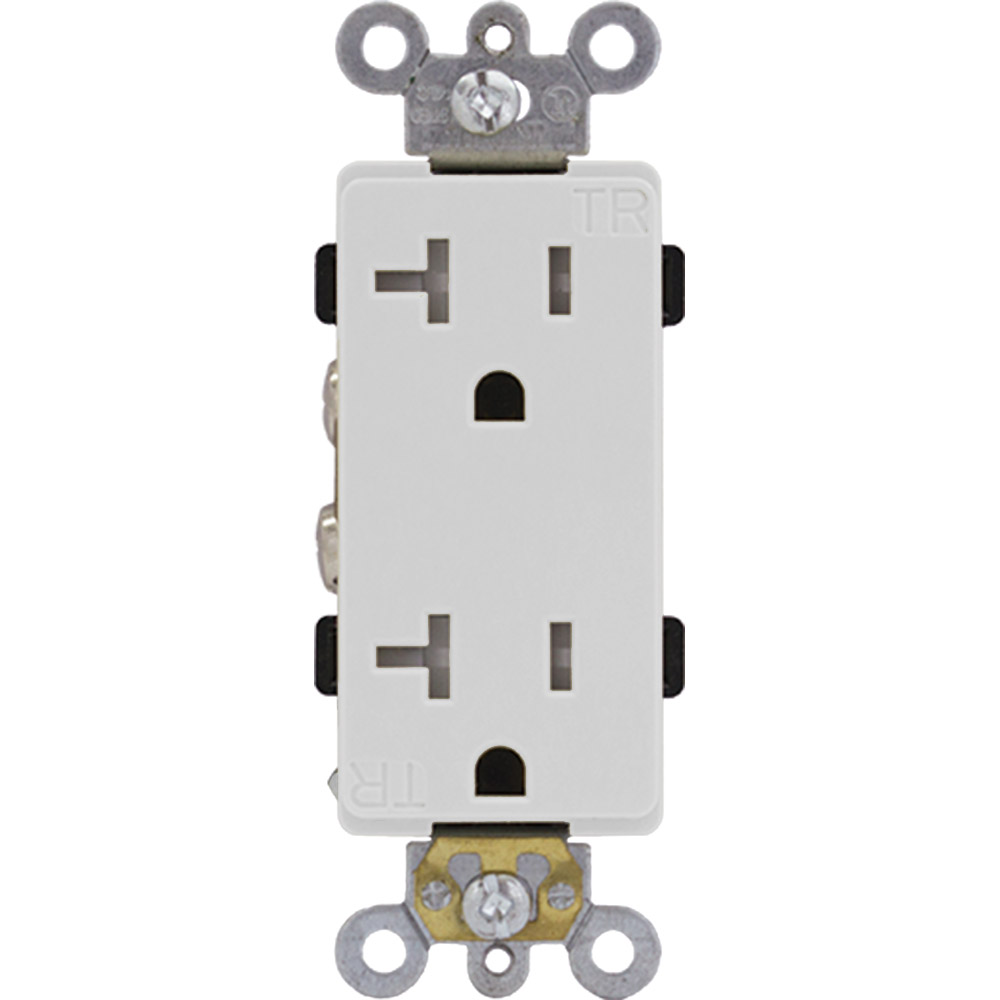 TOMA DOBLE DECOR COMERCIAL TR 2P3H 20A 125V NEMA 5-20R BLANCO TR7352-W