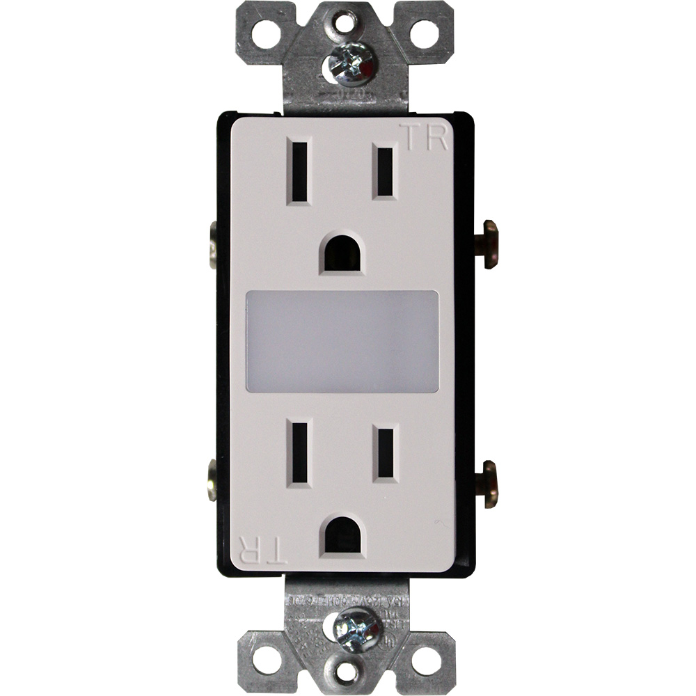 TOMA DOBLE DECOR RESIDENCIAL TR CON LUZ 2P 3H 15A 125V BLANCO 6706-W