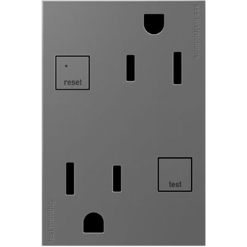 TOMA DOBLE GFCI TR 2P 3H 15A 125V 1 GANG+ MAGNESIO ADORNE AGFTR2153M4