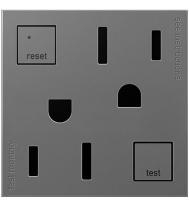 TOMA DOBLE GFCI TR 2P 3H 15A 125V MAGNESIO ADORNE AGFTR2152M4
