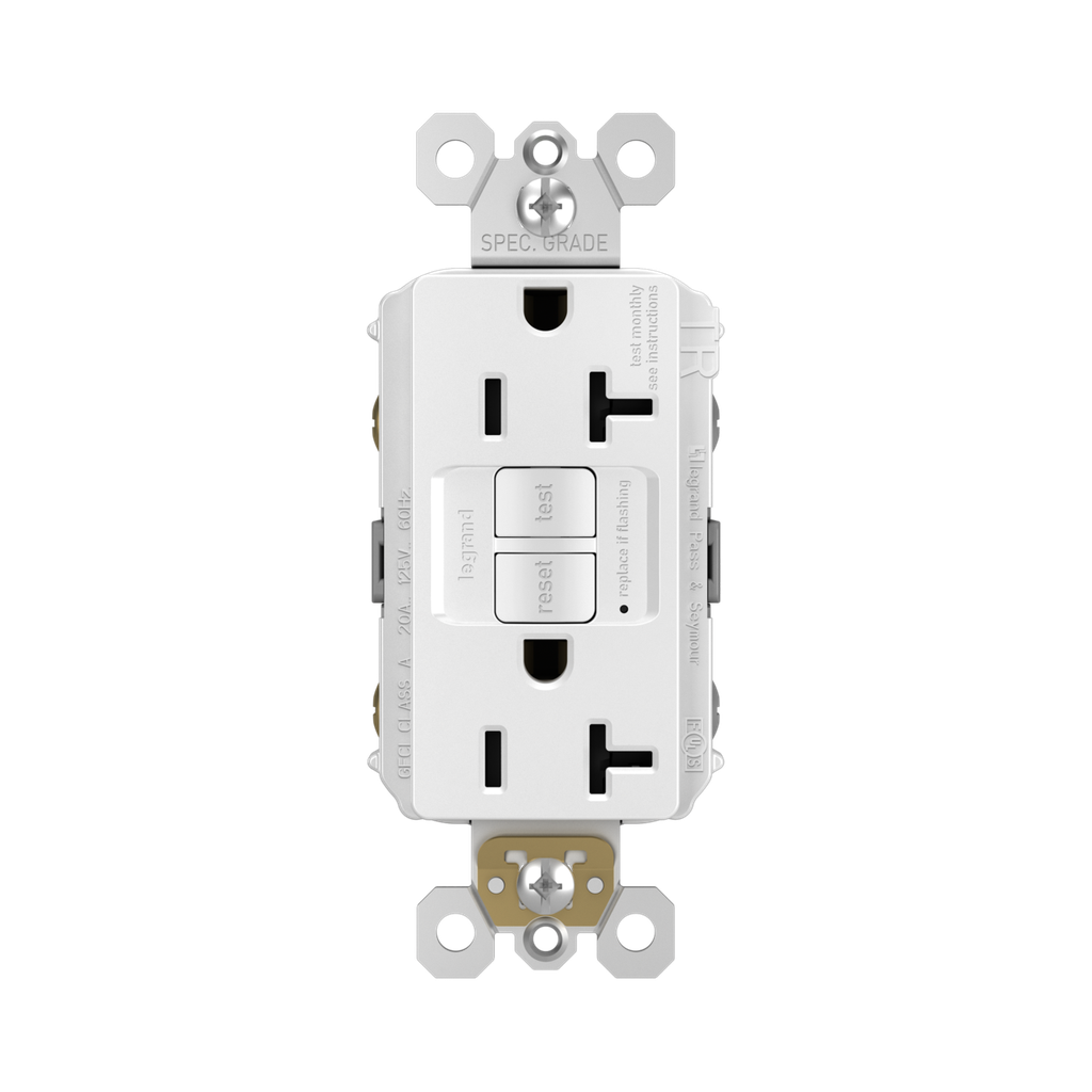 TOMA DOBLE GFCI TR 2P 3H 20A 125V NEMA 5-20R BLANCO RADIANT 2097TRW