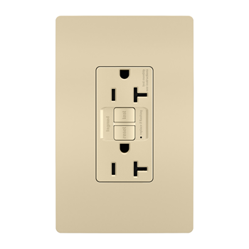 TOMA DOBLE GFCI TR 2P 3H 20A 125V NEMA 5-20R MARFIL RADIANT 2097TRI